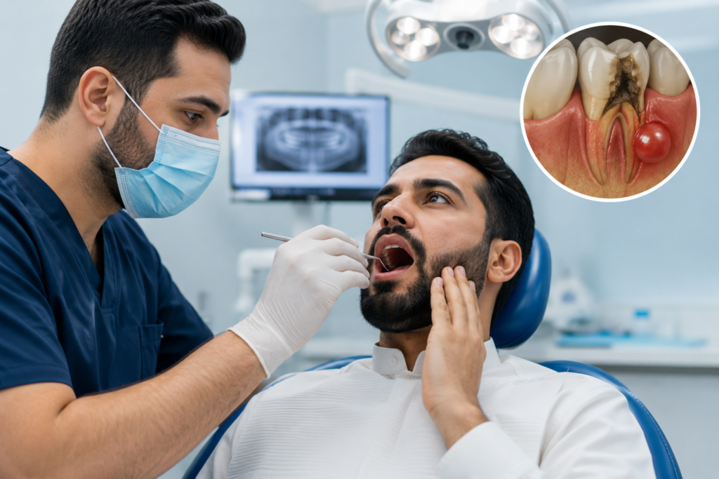 علاج الخراج في الاسنان: اسباب وطرق العلاج - مجمع لجين الطبي